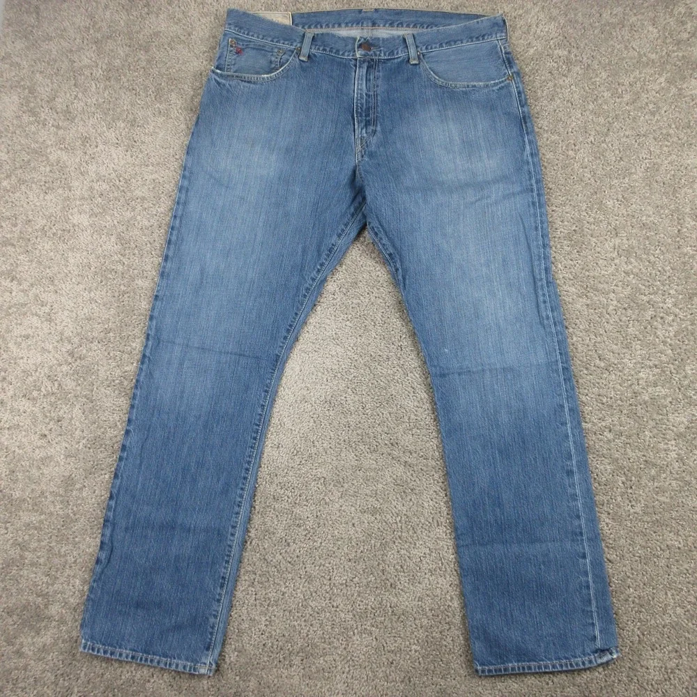 Polo Ralph Lauren Jeans Mens 36x32 Blue Regular Straight Fade Cotton Denim Pants